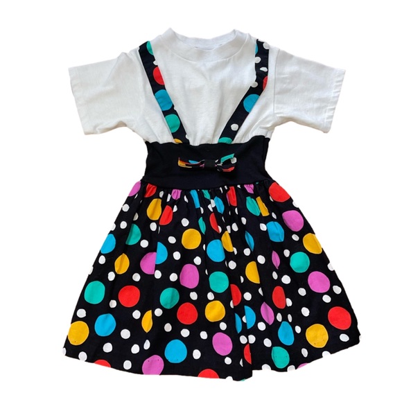 Vintage Other - Vintage Kids & More Geometric Overall Dress size 6